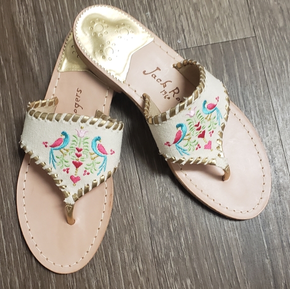 Jack Rogers Shoes - Jack Rodgers embroidered bird design